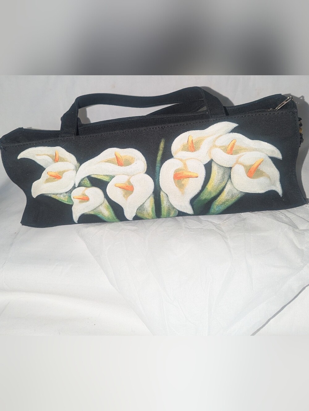 Vintage Calocho Hand-Painted Calla Lily Limited Edition Canvas Tote Bag 7/50